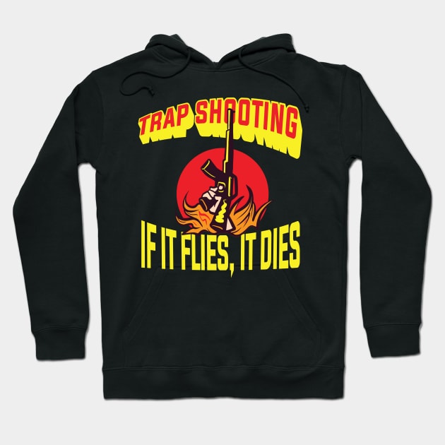 Shotgun and Clay Pigeon Funny Clay and Skeet Shooting Quote Hoodie by Riffize